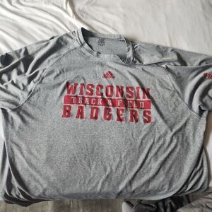 Adidas Gray Wisconsin Track & Field Tee